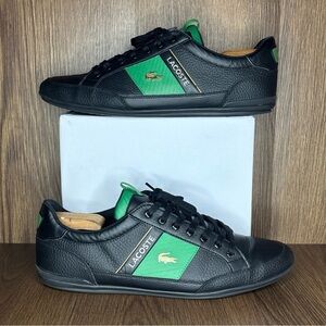 🔥🔥🔥Lacoste Black and Green Leather Shoes Size:12🔥🔥🔥